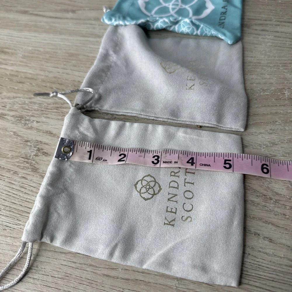Kendra Scott Small Drawstring Dust‎ Bags Set Of 3 - 2 Gray & 1 Turquoise
